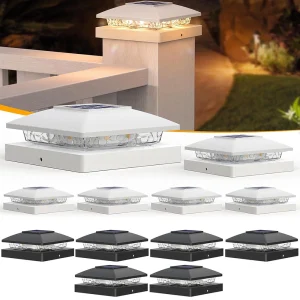 6PCS 4x4 Solar Post Cap Light