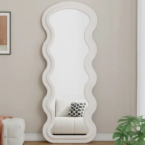 Wave Rose Flannel Full Body Floor Mirror
