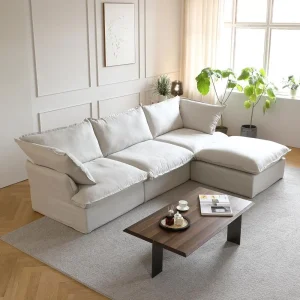 L-Shaped Plush Sectional Sofa