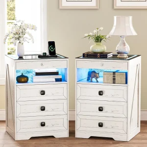 Farmhouse Nightstand Set