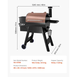 Wood Pellet Grill Smoker With WiFi-app Control